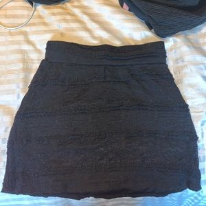 Black patterned mini skirt